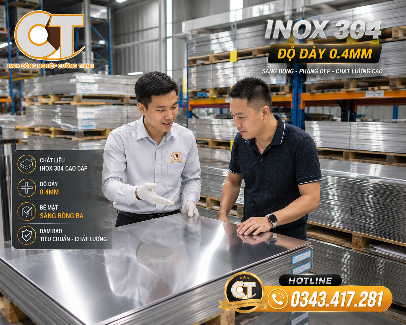 Tấm Inox 304 0.4mm: Giải pháp vật liệu tối ưu cho công trình của bạn 1 Tấm Inox 304 0.4mm: Giải pháp vật liệu tối ưu cho công trình của bạn