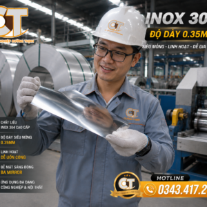 Tấm Inox 304 0.35mm – Giải pháp vật liệu siêu mỏng cho mọi công trình