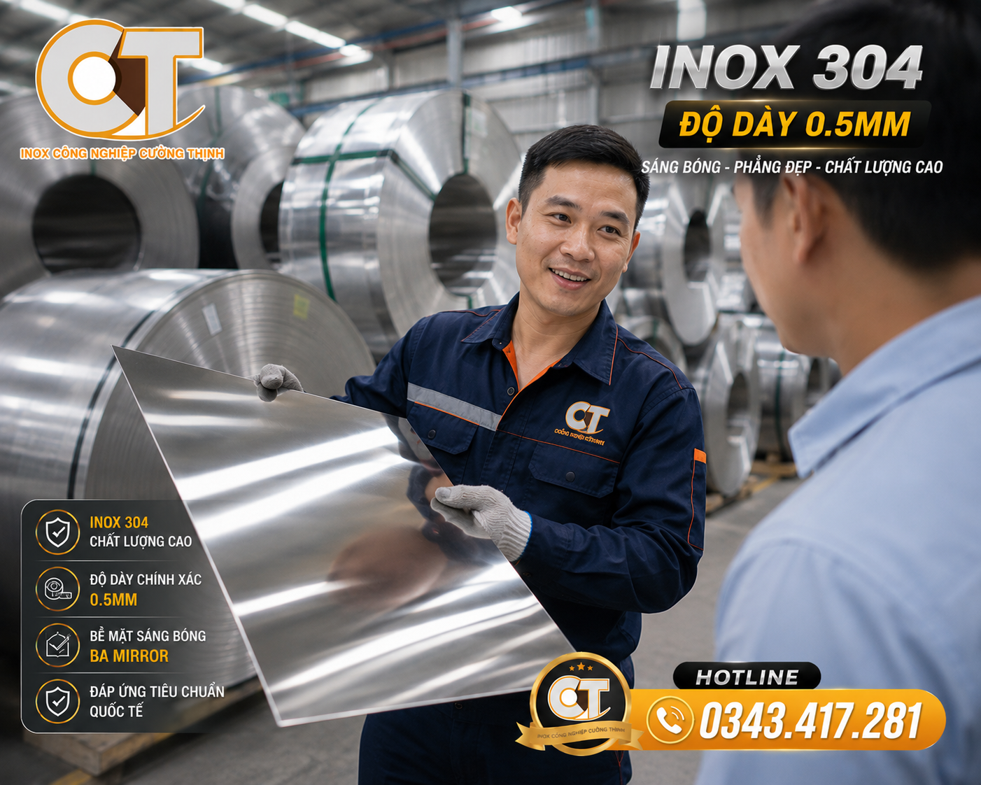 Tấm Inox 304 0.5mm: Lựa chọn hoàn hảo cho công trình của bạn 1 Tấm Inox 304 0.5mm: Lựa chọn hoàn hảo cho công trình của bạn