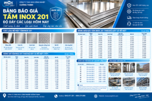 Bảng giá tấm inox 201 độ dày các loại hôm nay 1 Bảng giá tấm inox 201 độ dày các loại hôm nay
