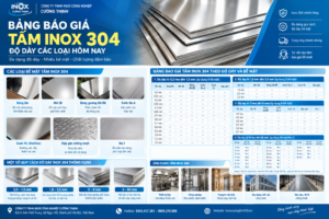 Bảng báo giá Tấm inox 304 độ dày các loại hôm nay 1 Bảng báo giá Tấm inox 304 độ dày các loại hôm nay